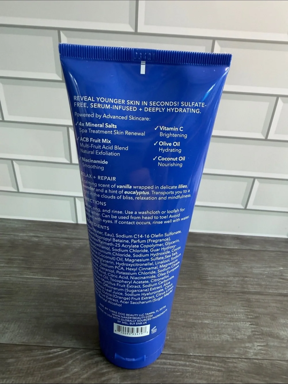 Nakery Beauty Magnesium Face, Body + Hair Wash - Blue Tube